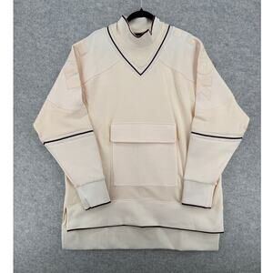 NWT Adidas Ivy Park Beyoncé Oversized Cream Sweatshirt Striped, Size LARGE